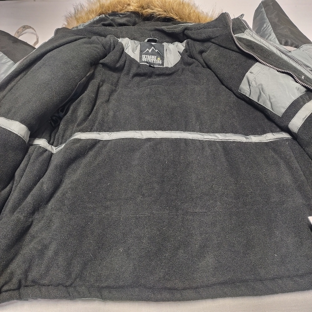 iXtreme Outfitters Hooded Charcoal Grey Oxford Parka Jacket Coat Big Boy's Sz 18 - Picture 6 of 8